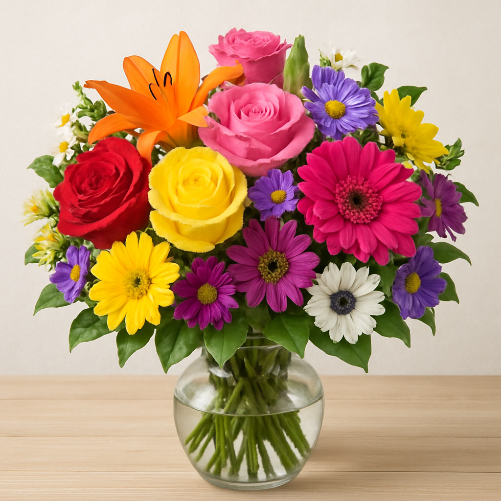 Colorful bouquet of mixed flowers